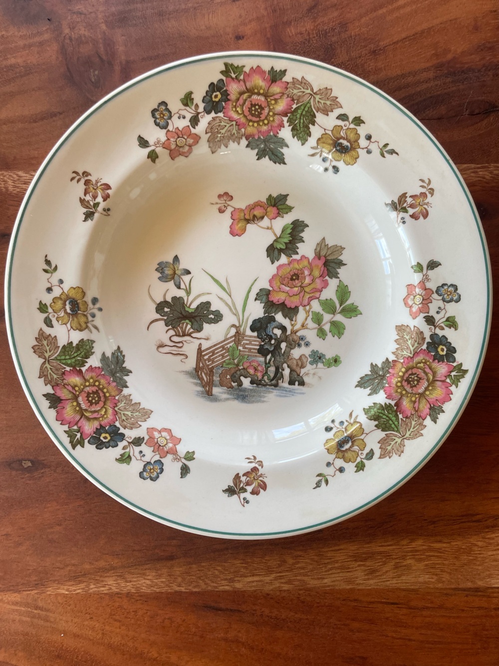 Wedgwood Rim Bowl Eastern Flowers Pattern